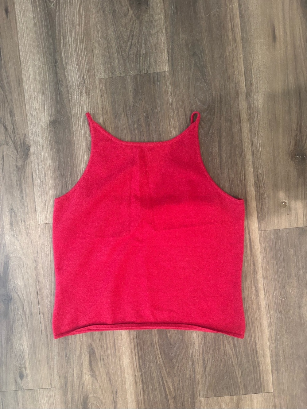 Ann Taylor Red 100% Cashmere Spaghetti Strap Tank